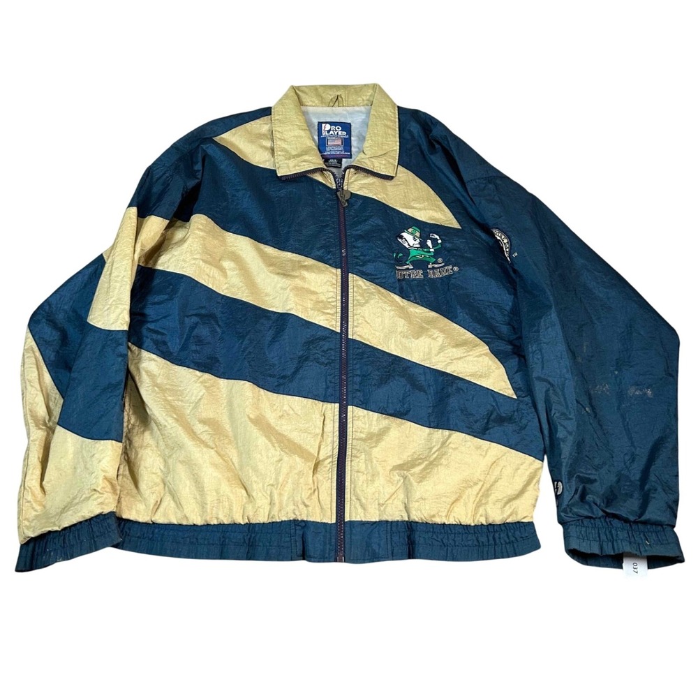 Vintage Notre Dame Fighting Irish Pro Player Windbreaker Jacket Size M
